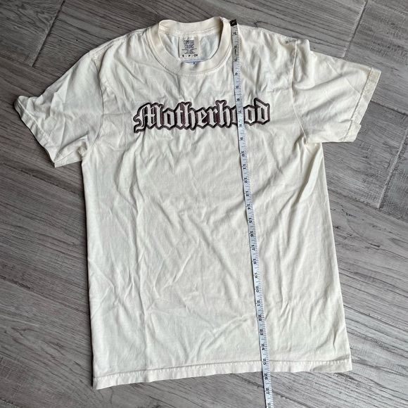 Classic Colors “Motherhood” Embroidered Classic Boxy T-shirt Cream/Brown SZ S - Picture 4 of 6